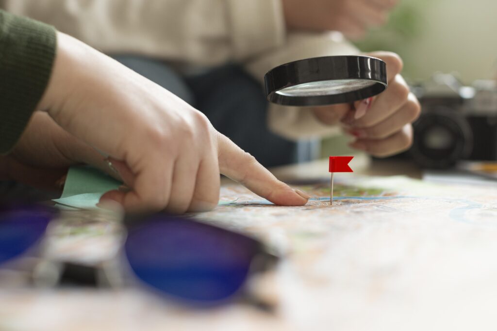 Local SEO strategy planning by identifying target locations on a map